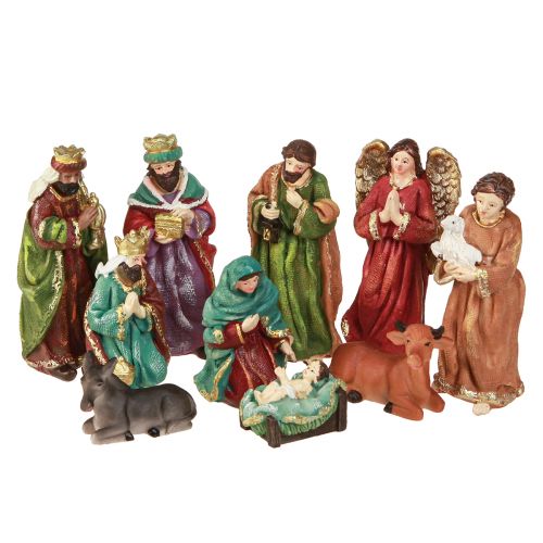 Krippenfiguren Set Handbemalt Polyresin Weihnachten 5,5-12cm 10-teilig