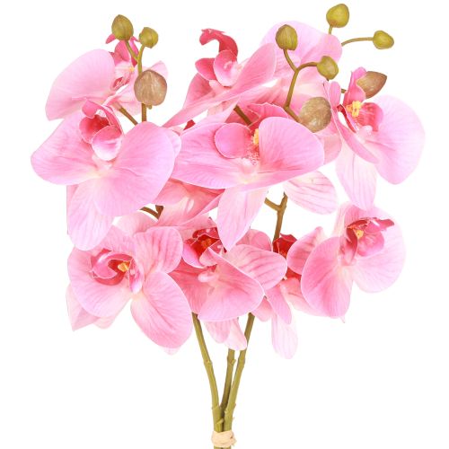 Künstliche Orchideen Pink 56cm realistische Kunstblumen Dekoration 3St