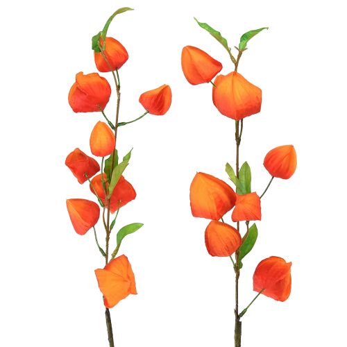 Kunstblume Orange Lampionblume Physalis Deko Seidenblumen 93cm 2 St