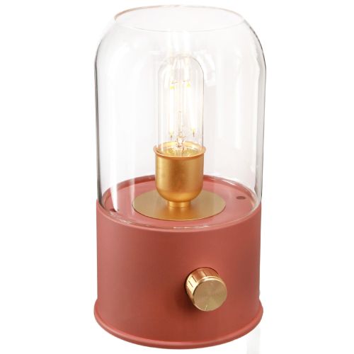 LED Tischlampe Retro Leuchte Warmweiß Braun Vintage Tischleuchte dimmbar USB-C 19,5cm