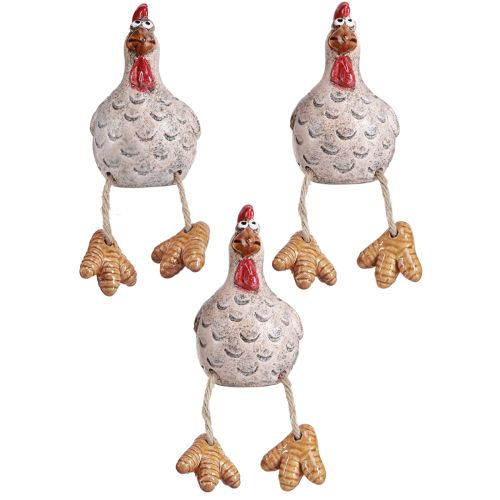 Artikel Lustiges Huhn Keramikdeko Osterdeko Kantenhocker 9,5cm 3er Set