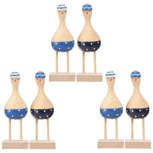 Artikel Maritime Holz-Deko Möwen Blau für stilvolle Tischdeko 6er Set H14cm