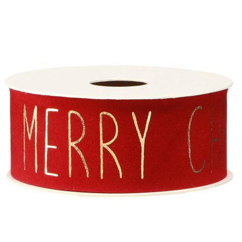 Artikel Weihnachts-Dekoband "Merry Christmas" in Rot-Gold | B40mm L5m | Geschenkband Weihnachtsdeko