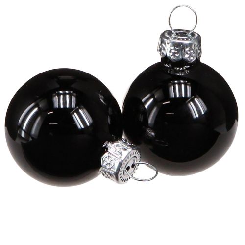 Floristik21 Mini Christbaumkugeln Glas Schwarz 30mm Set edle Weihnachtsdeko 27St