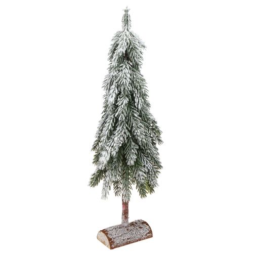 Mini Weihnachtsbaum Beschneit Grün Weiß mit Sockel H60cm – Festliche Tischdeko