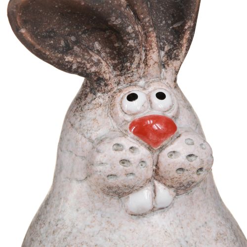 Artikel Sitzender Keramik Osterhase Braun Weiß 13x12x18cm Dekoration Figur