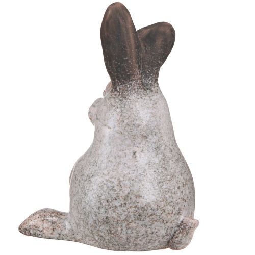 Artikel Sitzender Keramik Osterhase Braun Weiß 13x12x18cm Dekoration Figur