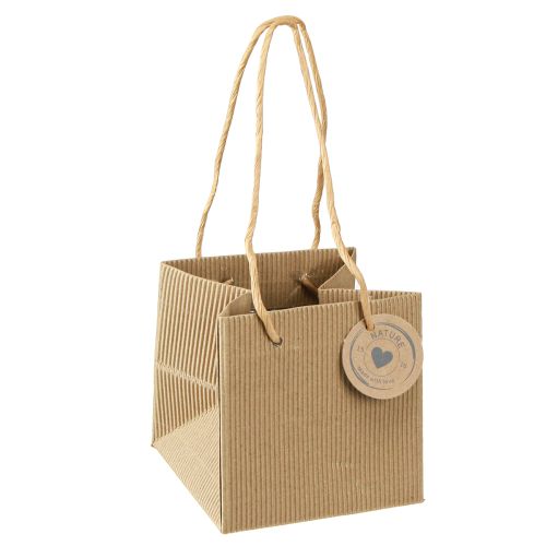 Papier Blumentopf Pflanztasche Natur mit Folie 10,5cm 10 Stk umweltfreundlich dekorativ