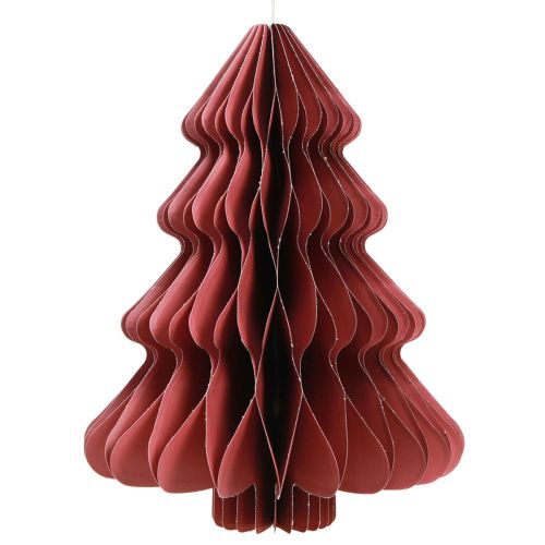 Papier-Weihnachtsbaum zum Hängen Bordeaux 40cm 2er Set Elegant & Nachhaltig