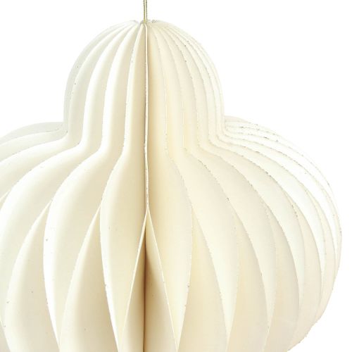 Artikel Papier Weihnachtsdeko Weiß Silber Retro Ornamente 40cm 2St