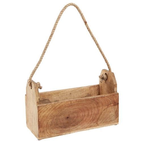 Pflanzkasten Holz Jute Henkel 27x12x17cm Dekoration Pflanzenkiste