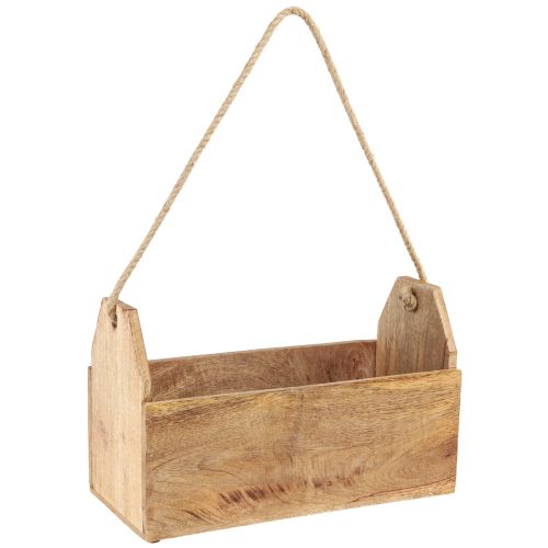 Pflanzkasten Holz Jute Henkel Vintage 35x16x21,5cm