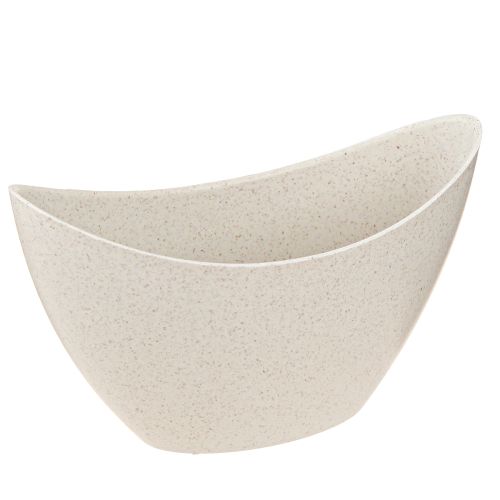 Pflanzschiffchen Dekoschale Beige Kunststoff 20×9cm H12cm stilvoll & modern 3St