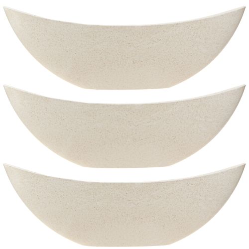 Artikel Pflanzschiffchen Pflanzschale Beige Meliert L38,5cm 3St - Ideal für Floristen