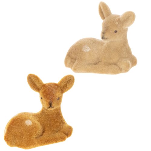 Artikel Deko-Figur Rehkitz liegend 8 cm Braun 6 Stück