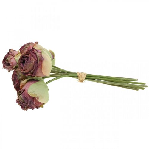 Floristik21.de Rosen Antik-Rosa, Seidenblumen, 8St-00442 Blumen künstliche L23cm