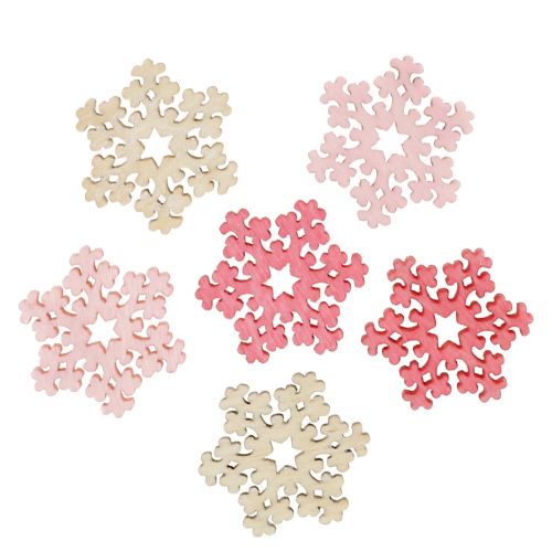 Schneeflocke Mix Pink, Rosa, Natur Ø2cm 144 St