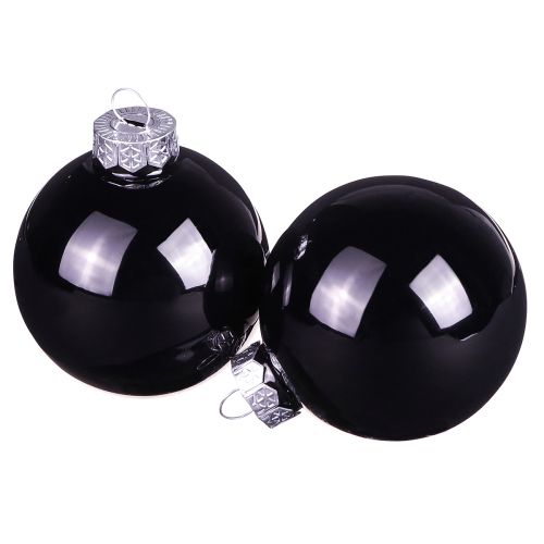 Floristik21 Schwarze Glas-Weihnachtskugeln Ø6cm – Edle Baumkugeln für festliche Dekoration, 24er Set