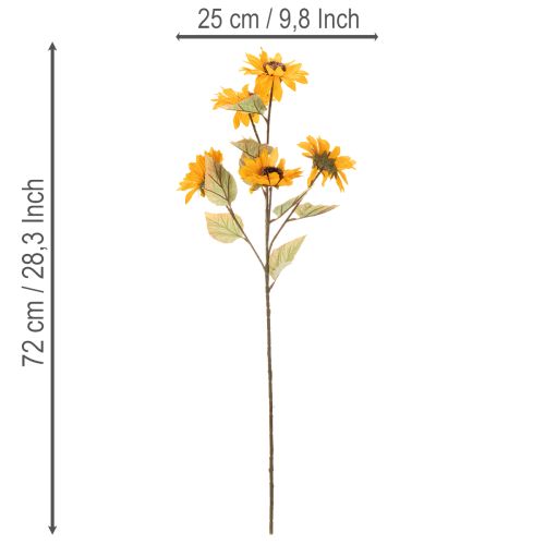 Artikel Sonnenblume Kunstblume 72 cm Gelb 2er-Set aus Kunststoff und künstlichem Stoff