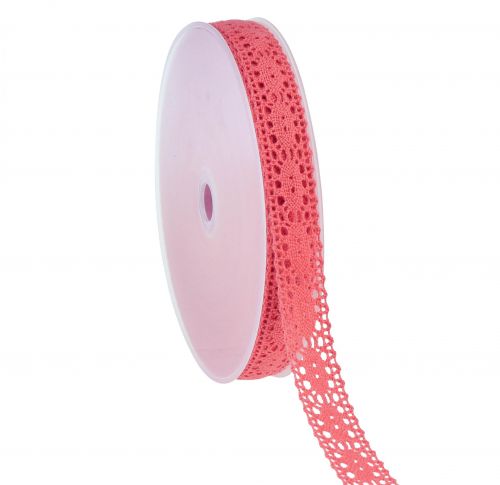 Floristik21 Spitzenband Dekoband Geschenkband Rosa B18mm L20m