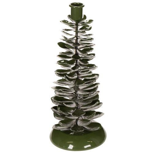 Artikel Kerzenhalter Metall Tannenbaum-Form Grün 28cm Innenbereich