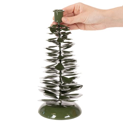 Artikel Kerzenhalter Metall Tannenbaum-Form Grün 28cm Innenbereich