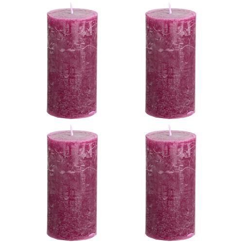 Artikel Stumpenkerzen Berry Lila 50x100mm, 4er Set - Deko Highlights für jeden Anlass