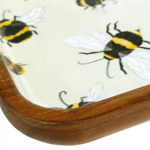 Artikel Deko Tablett Holz eckig Bienen Sommerdeko Tablett 35×23,5×2cm