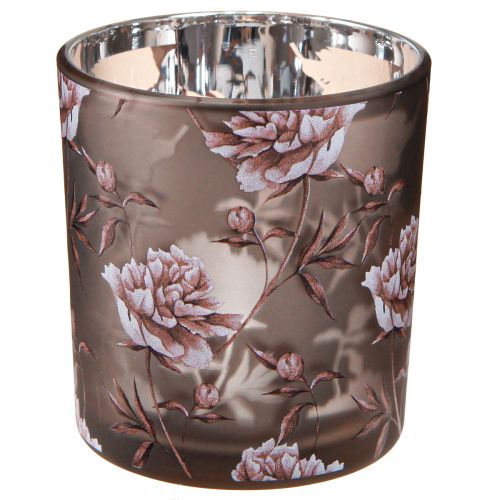 Artikel Teelichtglas Tischdeko Nelken Braun Silber H8cm 4 St – Elegante Dekoration für Floristen & Blumengeschäfte