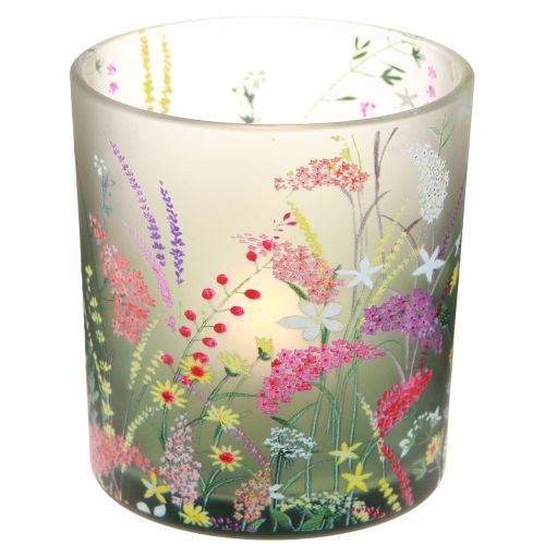 Teelichthalter Glas Blumen 8cm Frühling Sommer Dekoration 6er-Set