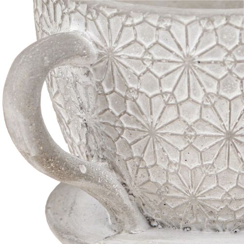 Artikel Teetasse Deko Keramik Weiß gewaschen Vintage Eleganz 12×10×8cm 3 St