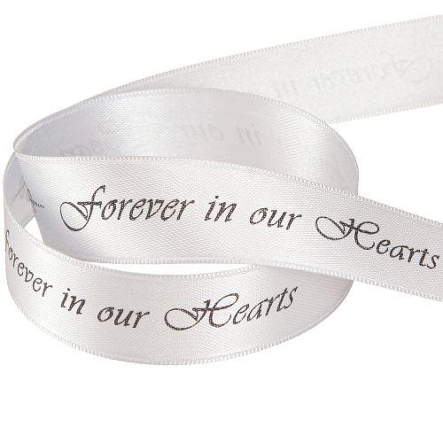 Artikel Silbernes Trauerband Forever in Our Hearts 25mm x 25m Dekoration