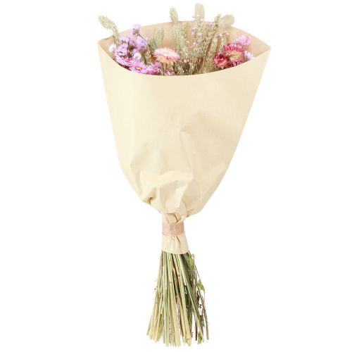 Artikel Trockenblumenstrauß Rosa Strohblumen Lagurus Weizen 55cm - Elegante Deko für Zuhause