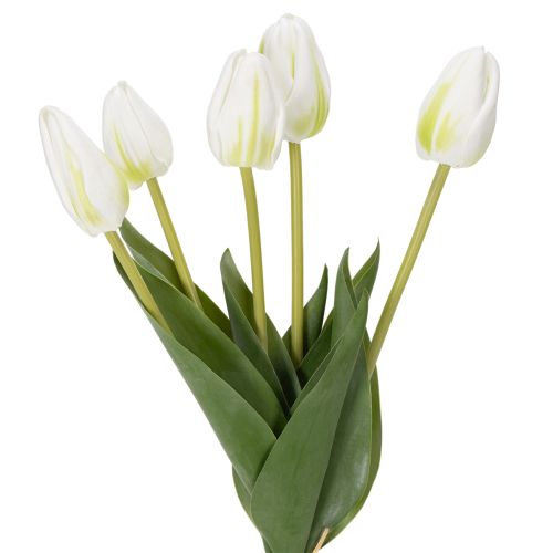 Artikel Dekorative Kunsttulpen in Weiß, 40cm, 5 Stück für stilvolle Dekorationen