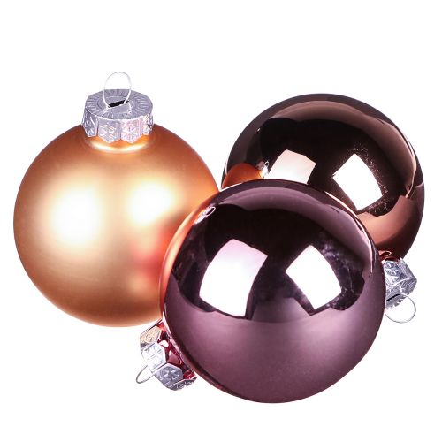 Glas-Weihnachtskugeln Apricot Rosa Ø7,5cm 12er Set für festliche Dekoration