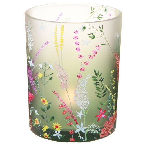 Teelichthalter aus Glas Blumenmotiv Sommerdeko 3er Set H12,5cm - Floristik21