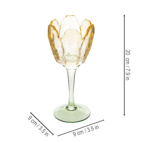 Artikel Glas Teelichthalter Tulpenform 20cm Dekoration Innenbereich