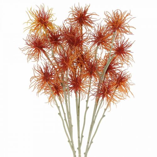 Floristik21.de Xanthium Kunstblume Herbstdeko Orange 6 Blüten 80cm 3St-00181