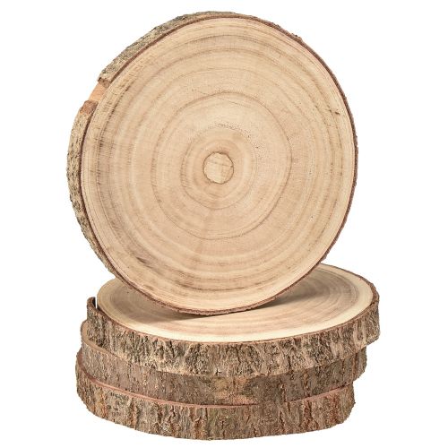 Artikel Paulownia Holzscheiben Natur Deko Ø17-21cm - Vielseitige Unikate für Kreative 4er Set