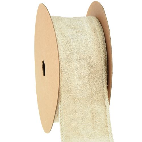 Dekoband Samtband Zierband Schmuckband Beige B50mm L8m