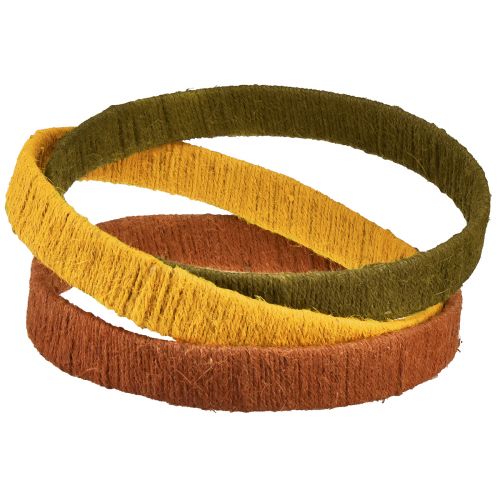 Dekoring Ring Jute Loop Gelb Ocker Braun 4cm Ø30cm 3St