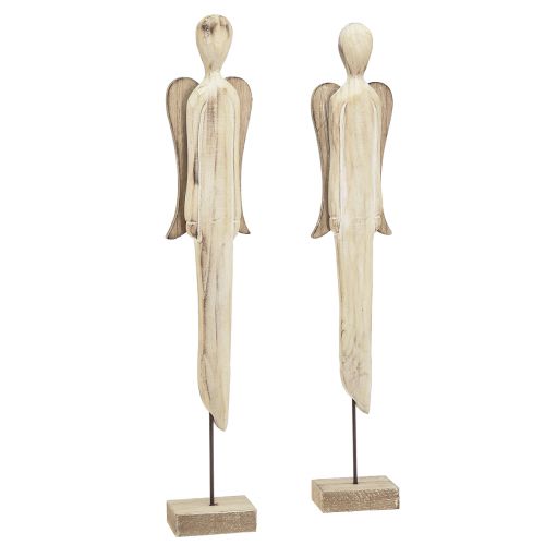 Artikel Engel Holz Figur Weihnachten Weiß gewaschen H46cm 2 St