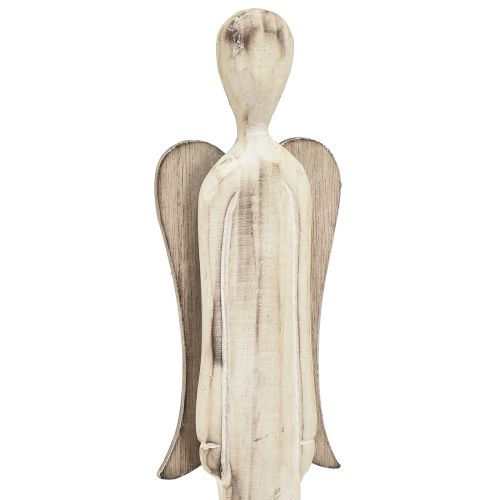 Artikel Engel Holz Figur Weihnachten Weiß gewaschen H46cm 2 St