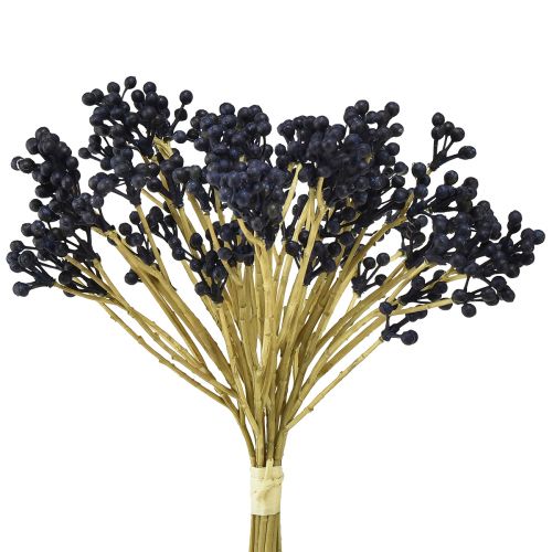 Künstliche Blaubeeren Zweige 28cm - Dekorative Kunstbeeren für stilvolle Arrangements, 12er Set