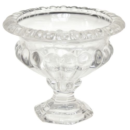 Klassische Glas-Schale mit Fuß im Vintage-Design – Klar, Ø13cm x 11 cm – Vielseitige Nutzung für Pokal Deko