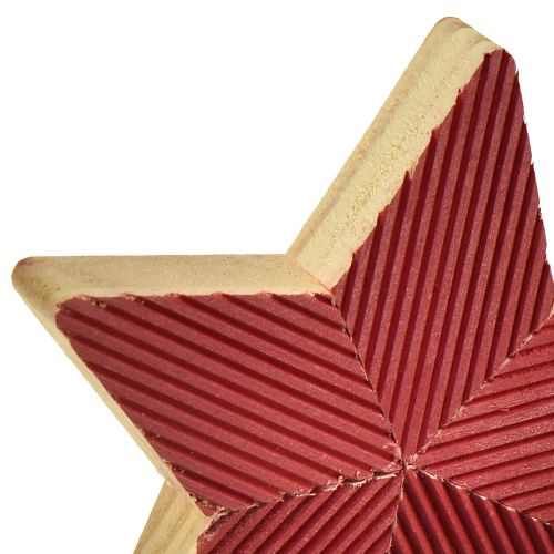 Artikel Sterne Holz Weihnachtssterne geriffelt Rot Natur 11cm 3 St