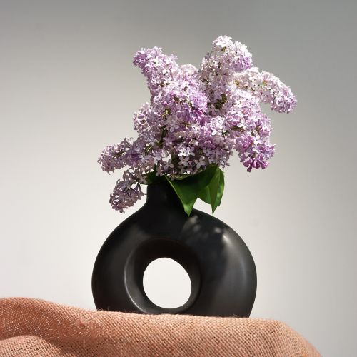 Floristik21 Vase Modern Keramik Schwarz Modern Oval 21×7×20cm