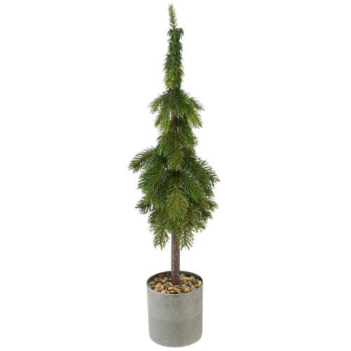 Mini-Weihnachtsbaum im Topf, Künstliche Zipfeltanne 70cm mit Deko-Steinen, ideal für Festtagsdeko